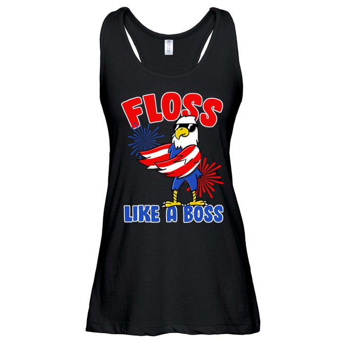 4th Of July Floss Like A Boss Eagle Ladies Essential Flowy Tank