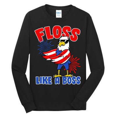 4th Of July Floss Like A Boss Eagle Tall Long Sleeve T-Shirt