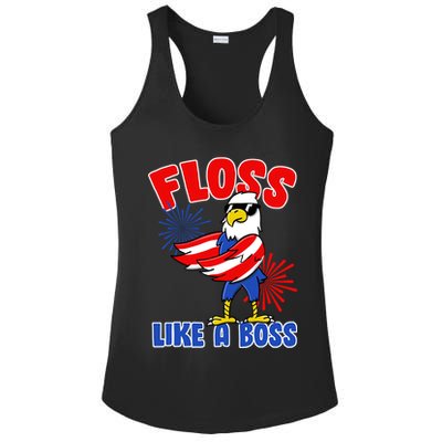 4th Of July Floss Like A Boss Eagle Ladies PosiCharge Competitor Racerback Tank