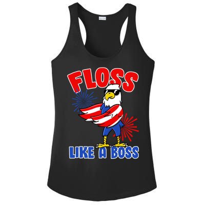 4th Of July Floss Like A Boss Eagle Ladies PosiCharge Competitor Racerback Tank