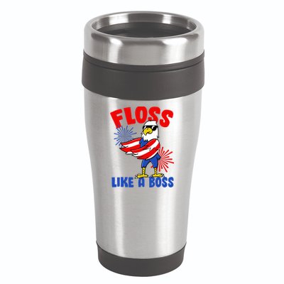 4th Of July Floss Like A Boss Eagle 16oz Travel Tumbler