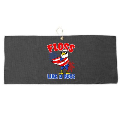 4th Of July Floss Like A Boss Eagle Large Microfiber Waffle Golf Towel
