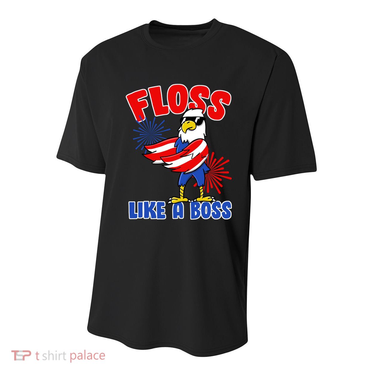 4th Of July Floss Like A Boss Eagle Youth Performance Sprint T-Shirt