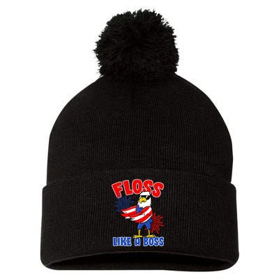 4th Of July Floss Like A Boss Eagle Pom Pom 12in Knit Beanie