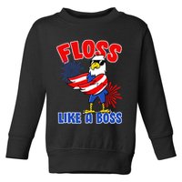4th Of July Floss Like A Boss Eagle Toddler Sweatshirt