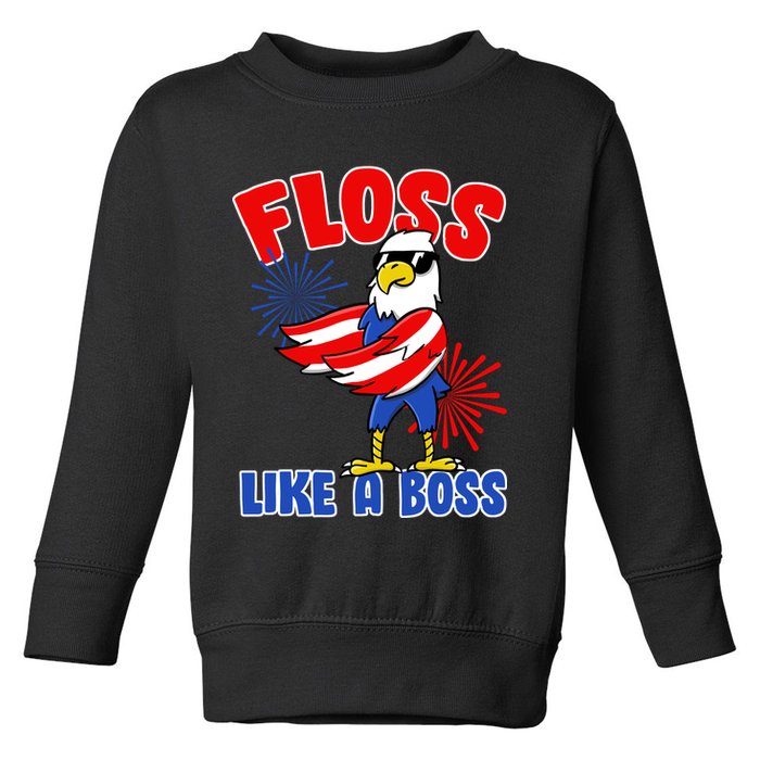 4th Of July Floss Like A Boss Eagle Toddler Sweatshirt