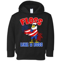 4th Of July Floss Like A Boss Eagle Toddler Hoodie