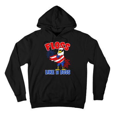 4th Of July Floss Like A Boss Eagle Tall Hoodie