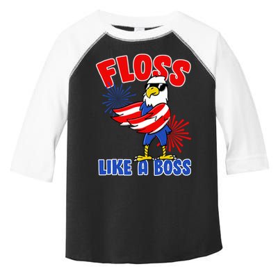 4th Of July Floss Like A Boss Eagle Toddler Fine Jersey T-Shirt