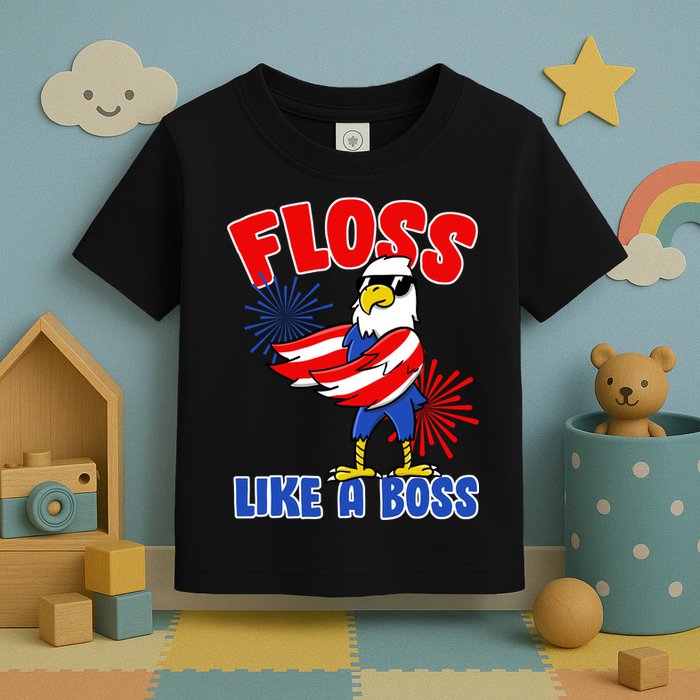 4th Of July Floss Like A Boss Eagle Toddler T-Shirt