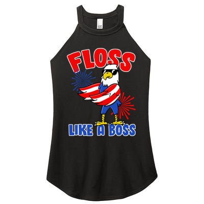 4th Of July Floss Like A Boss Eagle Women's Perfect Tri Rocker Tank