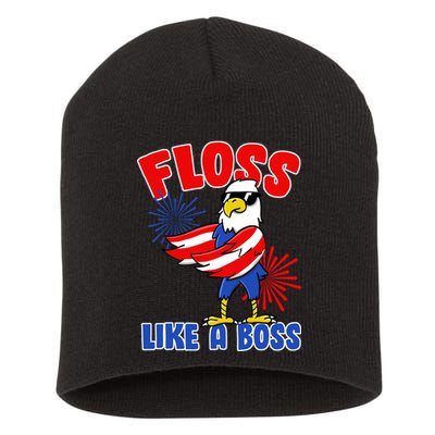 4th Of July Floss Like A Boss Eagle Short Acrylic Beanie