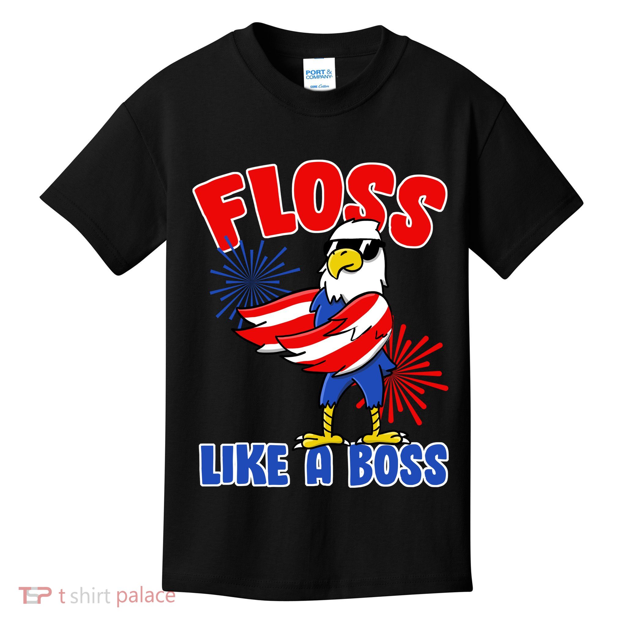 4th Of July Floss Like A Boss Eagle Kids T-Shirt