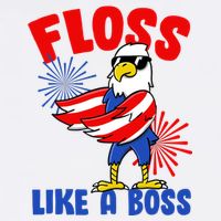 4th Of July Floss Like A Boss Eagle Garment-Dyed Sweatshirt