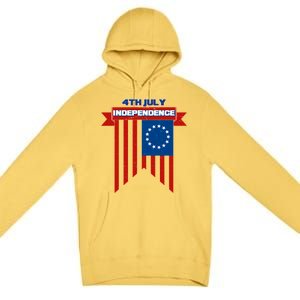 4th Of July Independence American Flag  Premium Pullover Hoodie