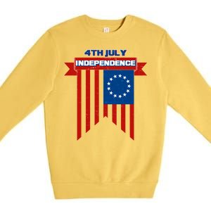 4th Of July Independence American Flag  Premium Crewneck Sweatshirt