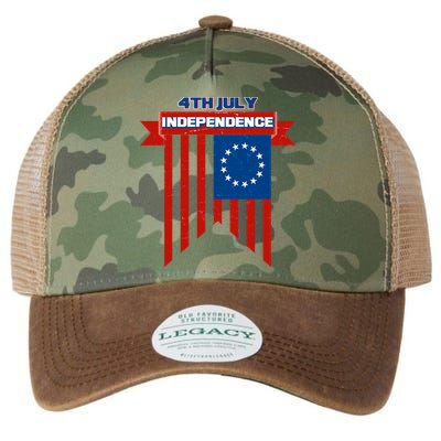 4th Of July Independence American Flag  Legacy Tie Dye Trucker Hat