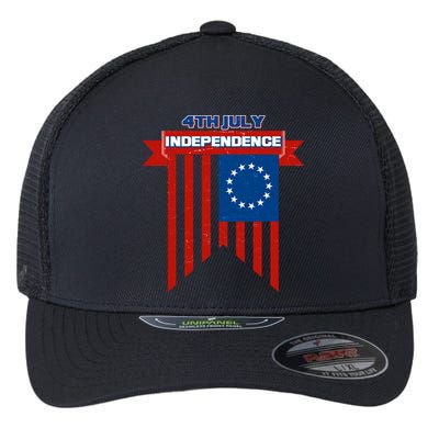 4th Of July Independence American Flag  Flexfit Unipanel Trucker Cap