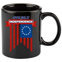 4th Of July Independence American Flag  11oz C Handle Ceramic Mug