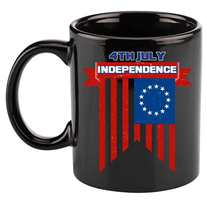 4th Of July Independence American Flag  11oz C Handle Ceramic Mug