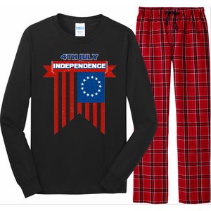 4th Of July Independence American Flag  Long Sleeve Pajama Set