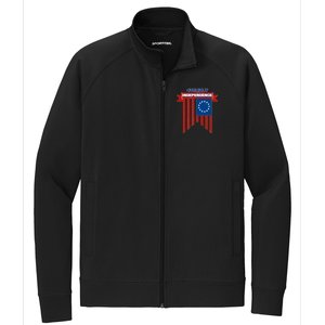 4th Of July Independence American Flag  Stretch Full-Zip Cadet Jacket