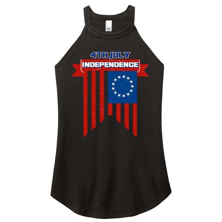 4th Of July Independence American Flag  Women's Perfect Tri Rocker Tank