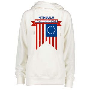 4th Of July Independence American Flag  Womens Funnel Neck Pullover Hood