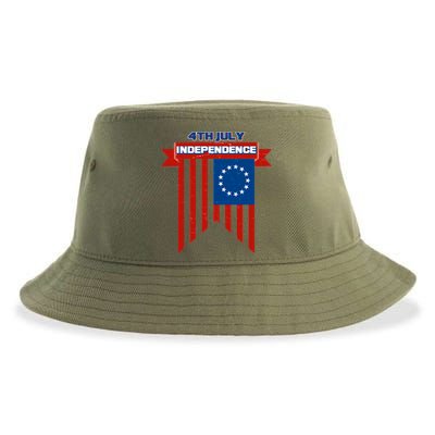 4th Of July Independence American Flag  Sustainable Bucket Hat