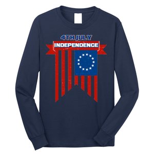 4th Of July Independence American Flag  Long Sleeve Shirt