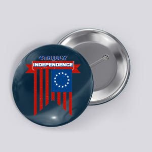 4th Of July Independence American Flag  Button