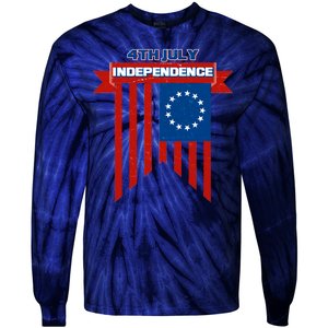 4th Of July Independence American Flag  Tie-Dye Long Sleeve Shirt