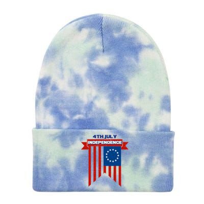 4th Of July Independence American Flag  Tie Dye 12in Knit Beanie