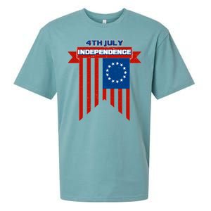 4th Of July Independence American Flag  Sueded Cloud Jersey T-Shirt