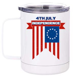 4th Of July Independence American Flag  12 oz Stainless Steel Tumbler Cup