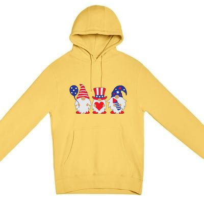 4th of July Lawn Gnomes USA Premium Pullover Hoodie