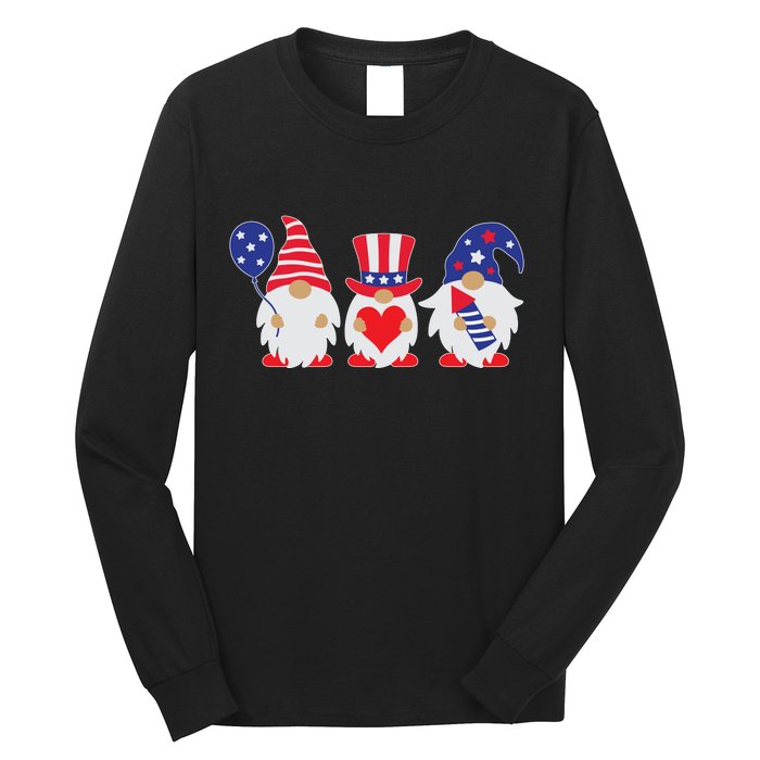 4th of July Lawn Gnomes USA Long Sleeve Shirt