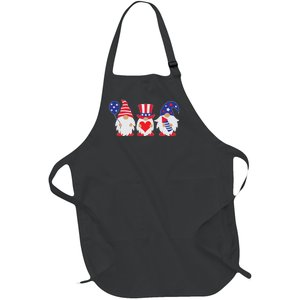 4th of July Lawn Gnomes USA Full-Length Apron With Pockets