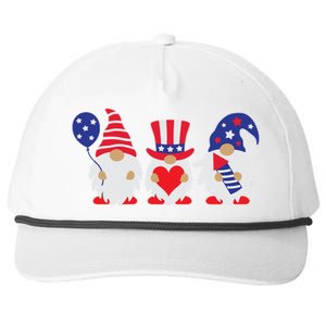 4th of July Lawn Gnomes USA Snapback Five-Panel Rope Hat