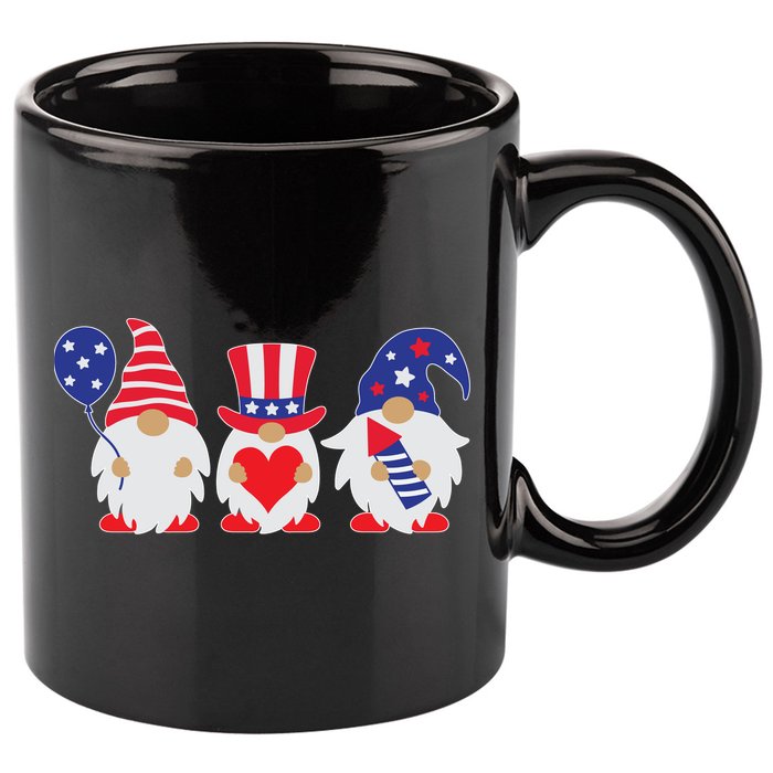 4th of July Lawn Gnomes USA 11oz C Handle Ceramic Mug