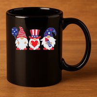 4th of July Lawn Gnomes USA 11oz C Handle Ceramic Mug