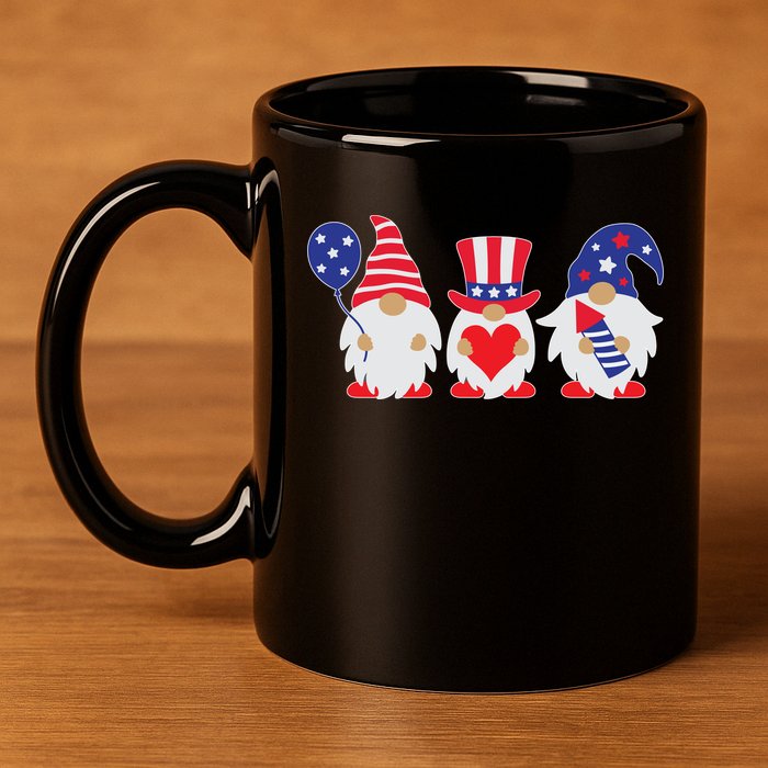 4th of July Lawn Gnomes USA 11oz C Handle Ceramic Mug