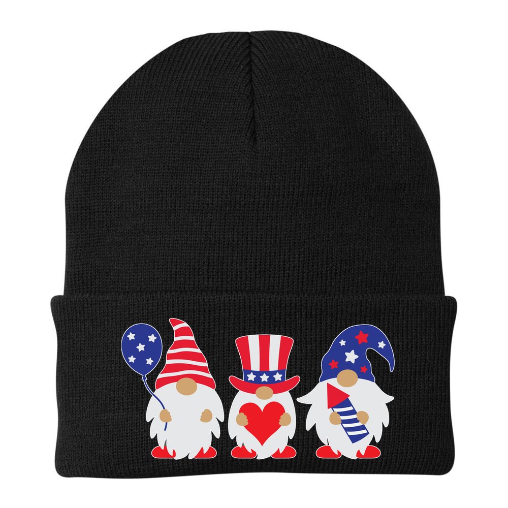 4th of July Lawn Gnomes USA Beanie