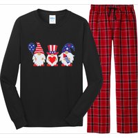 4th of July Lawn Gnomes USA Long Sleeve Pajama Set