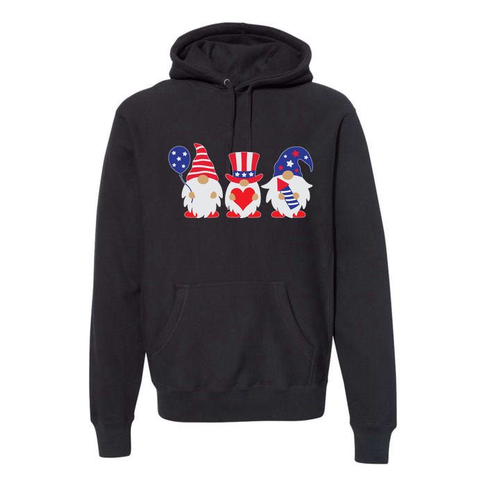 4th of July Lawn Gnomes USA Premium Hoodie