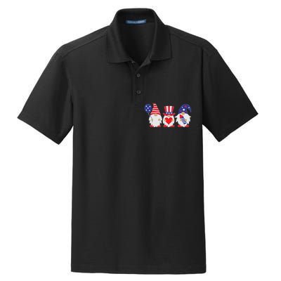 4th of July Lawn Gnomes USA Dry Zone Grid Polo