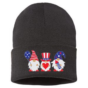 4th of July Lawn Gnomes USA Sustainable Knit Beanie