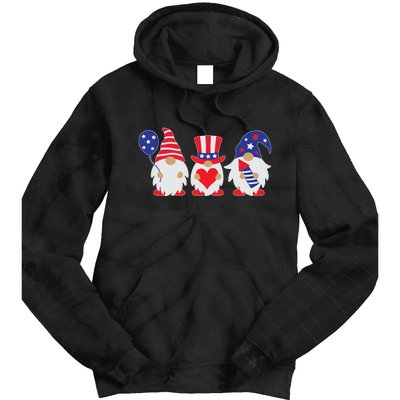 4th of July Lawn Gnomes USA Tie Dye Hoodie