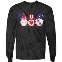 4th of July Lawn Gnomes USA Tie-Dye Long Sleeve Shirt