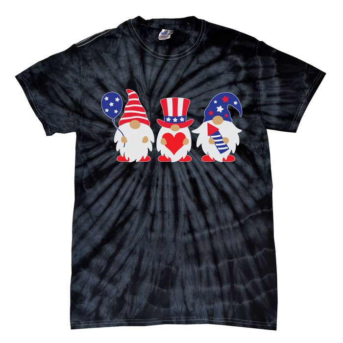 4th of July Lawn Gnomes USA Tie-Dye T-Shirt